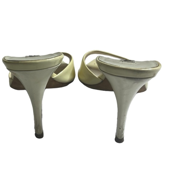 PRADA Patent Leather Peep Toe Heel Off-White 38.5 - Picture 14 of 15